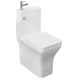 Square Close Coupled Toilet and Basin with Chrome tap